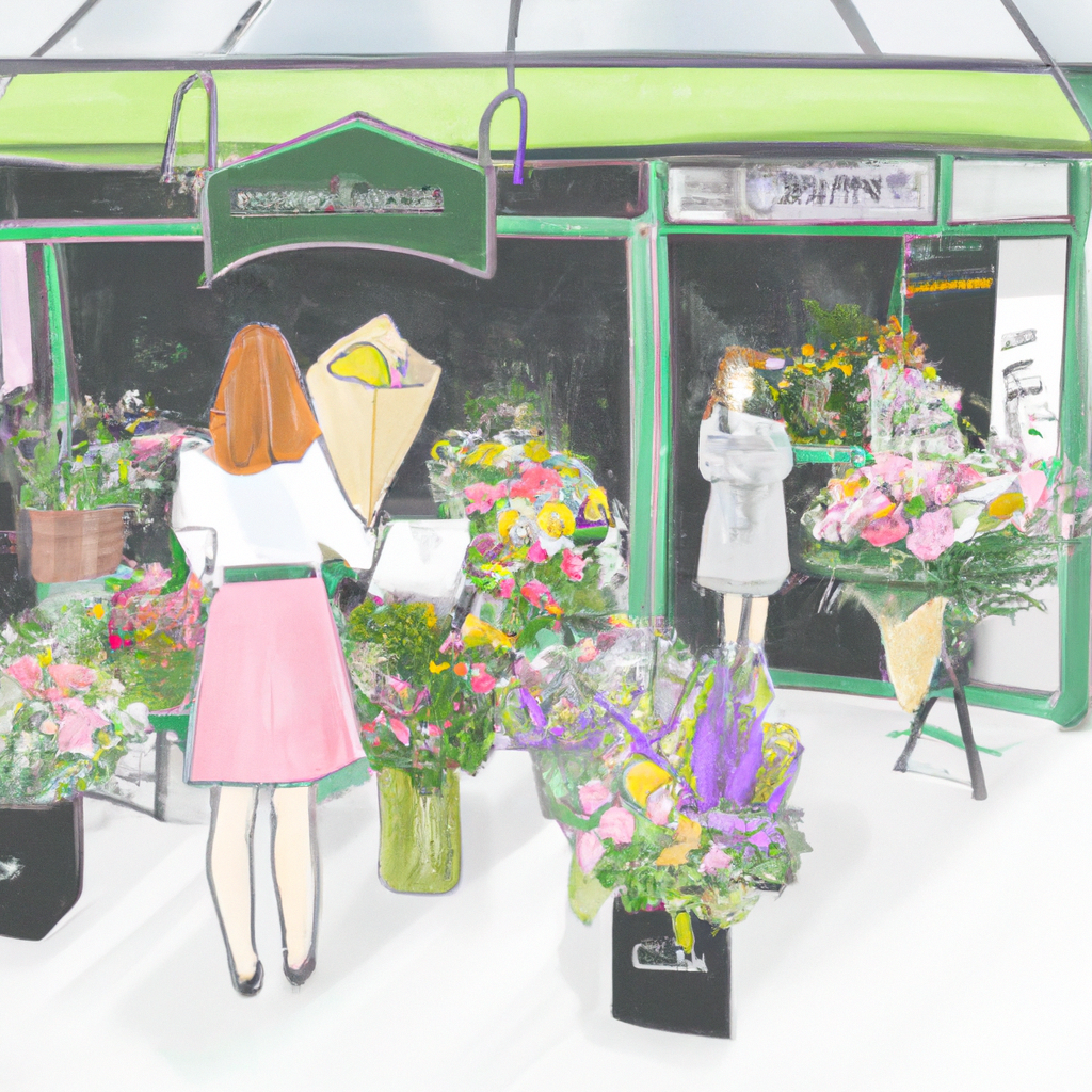 An elegant flower shop filled with diverse bouquets and arrangements in the heart of Christchurch, bustling with customers and delivery personnel picking up orders for same-day delivery.